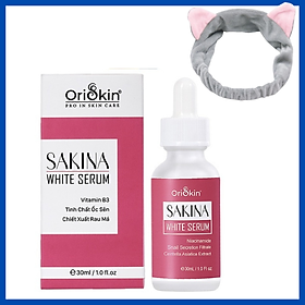 Serum Mờ Thâm Nách, Thâm Vùng Bẹn, Mông, Thâm Đầu Gối, Khuỷu Tay, Khử Mùi Vùng Nách Oriskin Sakina White Serum 30ml, Tặng Băng Đô Thời Trang Ngẫu Nhiên