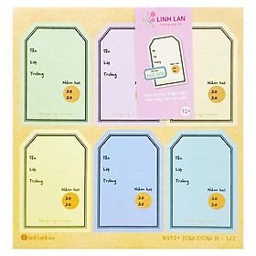 Bộ 24 Nhãn Vở Kèm Sticker Môn Học Cấp 2, 3 - Linh Lan NVF2+-01626