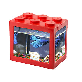 USB Mini Fish Tank Desktop LED Fish Tank Mini Aquarium Fish Tank Aquarium Kit Building Blocks Superimposed Fish Tank