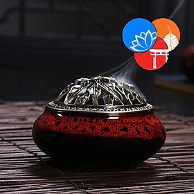 Lư xông trầm hương đỉnh đốt nhang gốm sứ
