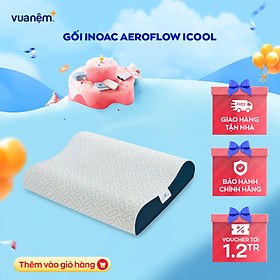 Gối cao cấp làm mát Nhật Bản Memory Foam Aeroflow iCool 40x60cm giúp ngủ sâu, giảm đau cổ vai gáy, phù hợp với mọi tư thế nằm
