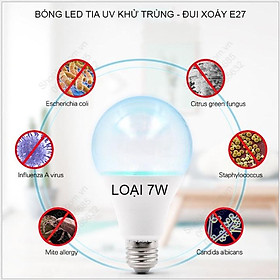 Mua (Shopvina) Bóng búp led tia UV khử trùng  diệt khuẩn  đui xoáy E27  công suất 5W-7W tùy chọn