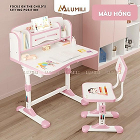 Mua Bộ bàn học sinh Lumili D1 có giá sách chống gù chống cận  bàn học thông minh kèm kệ sách phù hợp cho học sinh tiểu học