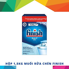 Hộp 1,5kg muối rửa chén Finish Salt ( Hỗ trợ làm mềm nước cho tất cả các loại máy rửa chén gia đình Châu Âu).