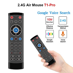 Điều khiển từ xa bằng giọng nói T1 Pro Chuột bay không dây 2.4G Gyro IR cho Android TV BOX Google Play Youtube X88 Pro H96 MAX HK1 T95 TX6