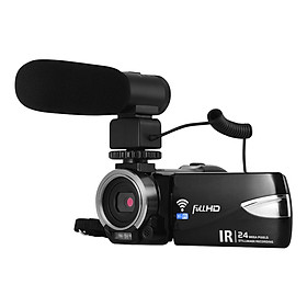 Portable Multi-Functional 1080P Fhd Digital Video Camera Camcorder Dv Recorder 24Mp Support Ir Night Vision Wifi - Black