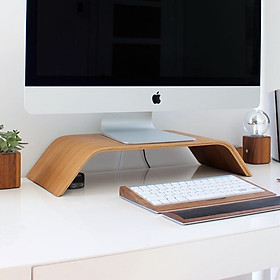 Kệ màn hình máy tính, Kệ Imac, Bàn kê màn hình, Kệ kê màn hình gỗ uốn cong Mipu Imac Stand - Veneer Sồi tự nhiên