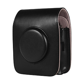 Túi đựng máy ảnh da PU cầm tay có dây đeo vai tương thích với máy ảnh Fujifilm Fuji Instax SQ20-Màu đen