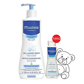 Sữa Tắm Gội Dạng Gel Cho Da Nhạy Cảm Của Bé Gentle Cleansing 500ml Tặng Kem Dưỡng Da 50ml Mustela