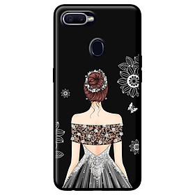 Ốp in cho Oppo A7 Cô Gái Váy Xám - Hàng chính hãng