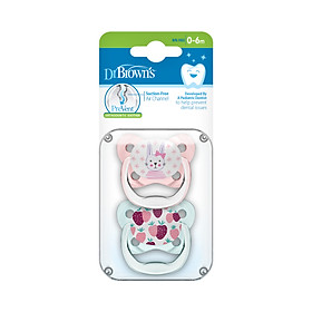 Hình ảnh [ PV12302-GBX - Made in China ] Set 2 ty ngậm Prevent chỉnh nha ( 0-6m ) - Dr.Brown's