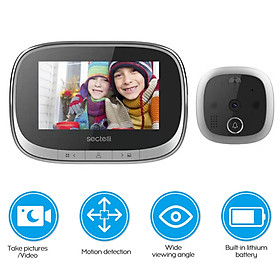 Multi-function Cat Eye Smart Visual Door Bell Photo Video Home Security Camera Room Accessories (Silver)
