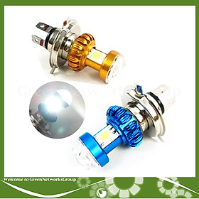 Đèn pha led bi cầu chân H4 2 tim ánh sáng trắng Green Networks Group