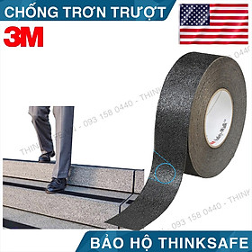 Băng keo chống trượt 3M 610 keo dán chống trơn trượt, tăng độ nhám chuyên dùng chống trơn trượt cho cầu thang sàn nhà - màu đen - Bảo hộ Thinksafe