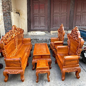 Mua Bộ bàn ghế hoàng gia Louis vách trơn gỗ gõ đỏ 6 món ( Anh Văn - Thuận Thành Bắc Ninh )