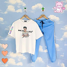 COMBO TIẾT KIỆM Set Đồ Bộ Áo Thun Tay Lửng Quần Kẻ 3Sọc, Quần Ulzzang 2 Sọc