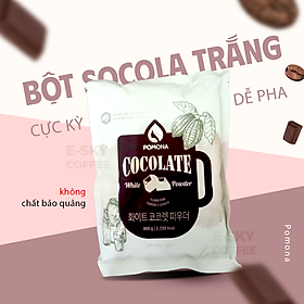 Bột socola trắng pomona white chocolate powder nguyên liệu pha chế cà phê, latte, mocha, trà sữa, sữa lắc hàn quốc 800g