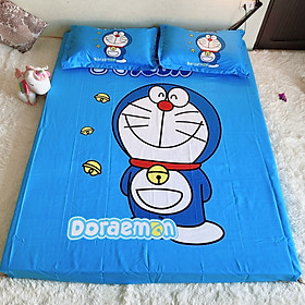 Bộ Ga Gối Cotton Tina 3D LIDACO Cao Cấp - Doremon Mỉm Cười