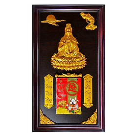 Lịch Gỗ Phù Điêu Quan Âm Bồ Tát - SK029