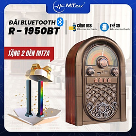 Đài FM Bluetooth R1950BT  - Loa Bluetooth Kết Hợp Đài Radio Phong Cách Cổ Điển Hỗ Trợ Thẻ Nhớ USB Hàng Chính Hãng