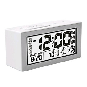 Large Screen Bedroom LCD Digital Alarm Clock Night Light Battery Operated