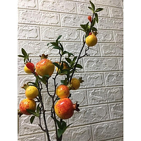 Mua Cành Lựu 9 Quả 2 Hoa Dài 100cm Trang Trí Siêu Đẹp