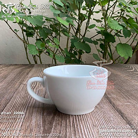 Ly tách sứ uống cafe capuchino 220ml dáng truyền thống men trắng Gốm sứ Bát Tràng cao cấp