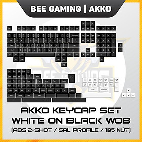 Bộ keycap chính hãng AKKO White on Black WOB ABS Double-Shot SAL profile