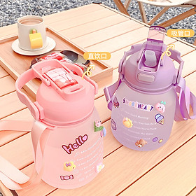 Bình Đựng Nước Sports Cup 1300ml, Kèm Sticker Dán - DRU Hàng Chính Hãng