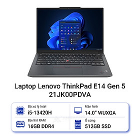 Mua Lenovo ThinkPad E14 GEN 5 21JK00PDVA (i5 13420H/ 16GB/ 512GB SSD/ 14 inch WUXGA/ NoOS/ Black/ Vỏ nhôm/ 2Y) - HÀNG CHÍNH HÃNG