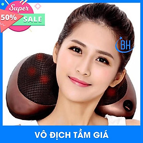 Gối Massage Hồng Ngoại Cổ Vai Gáy 8 Bi Massage, thư giãn giảm mệt mỏi, căng thẳng