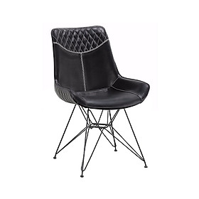 Mua Ghế ăn bọc da form to chân sắt sơn tĩnh điện màu đen LUX 3A-P cao cấp sang trọng ở HCM