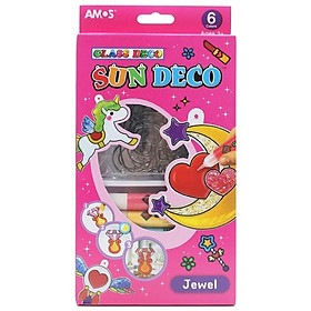 Bộ Màu Vẽ Trang Trí Trên Kính Sun Deco - Amos SD10P6-J - Jewel