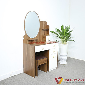 Mua Bàn Trang Điểm Gỗ MDF Melamine Màu Óc Chó Phối Trắng Đẹp Hiện Đại