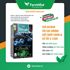 Trà Dilmah Blueberry & Vanilla Hương việt quất & vanilla túi lọc 30g 20 túi x 1.5g - Tinh hoa trà Sri Lanka