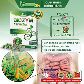 Viên uống BIOZYM Canadas hỗ trợ cải thiện tiêu hóa, giảm các triệu chứng rối loạn tiêu hóa do loạn khuẩn đường ruột - Hộp 60 viên