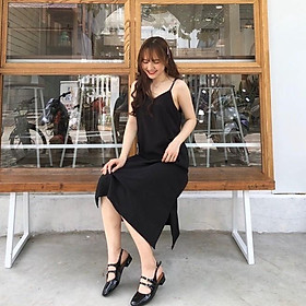 Váy 2 dây trơn basic - Váy hai dây lụa basic nhiều màu form rộng bầu mặc thoải mái - CM Fashion