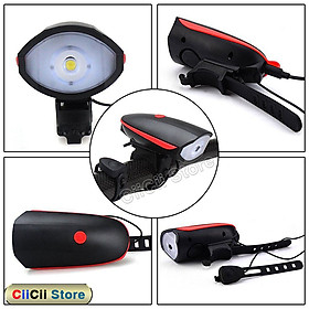Đèn LED Chiếu Sáng Xe Đạp Sử Dụng Pin AAA Kèm Còi, Hàng Nhập Khẩu