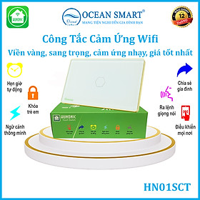 Công Tắc Cảm Ứng Thông Minh, Công Tắc Wifi HUNONIC Hình Chữ Nhật Có Viền - HNSC