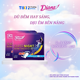 Combo 2 Băng Vệ Sinh Diana Super Night Có Cánh 29cm (Gói 4 Miếng)