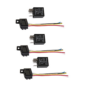 3  Truck Auto 12V 20A   SPDT Relay Relays 5 Pin 5P & Socket 5 Wire