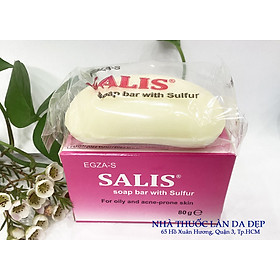 Xà phòng  Salis Soap Bar with Sulfur giảm mụn làm sạch giảm tiết dầu bánh 80g