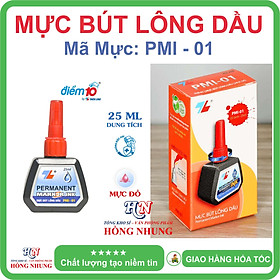 [SÉT] COMBO Lốc 6 Lọ Mực Bút Lông Dầu PMI-01, Mực tươi sáng, không độc hại