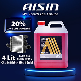 Nước Làm Mát Động Cơ Màu Đỏ AISIN Long Life Coolant 20% 4 Lít LCPM20A4LR - Nhập Khẩu Chính Hãng