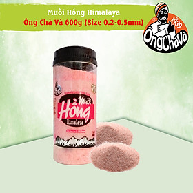 Muối hồng Himalaya 600gram Ông Chà Và (Hạt nhỏ 0.2 - 0.5mm)-Dạng hũ-Himalayan Pink Salt