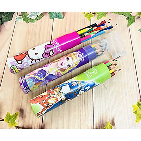 Bộ bút chì màu 12-18 màu kèm gọt chì/ bộ viết chì nhiều màu