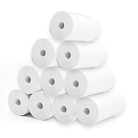 10 Rolls White Blank Thermal Paper Roll 57x25mm/2.17x0.98in Photo Picture Receipt Memo Printing Compatible with Pocket
