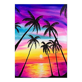 DIY 5D Diamond Painting Kit for Adults Children Beginners Coconut Trees Pattern Full Drill Diamond Painting Embroidery