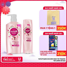 Combo Dầu Gội 650gr Và Dầu Xả 320gr Sunsilk Natural Mềm Mượt Toả Hương