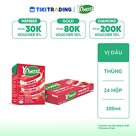 Thùng 48 Hộp Sữa chua uống Yomost vị dâu 100ml/hộp